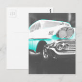 1958 chevy impala hellblau Klassiker Auto Postkarte (Vorne/Hinten)