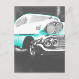 1958 chevy impala hellblau Klassiker Auto Postkarte