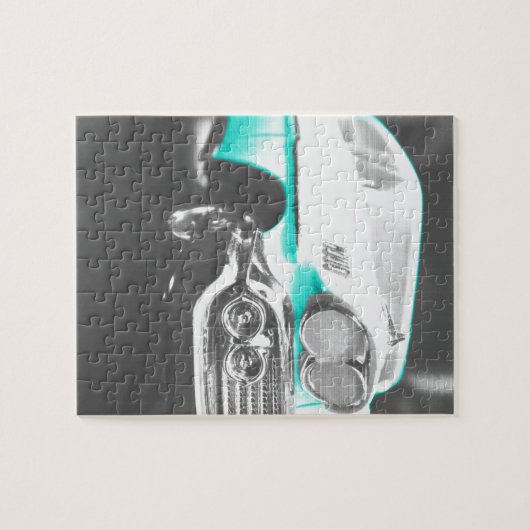 1958 chevy impala hellblau Klassiker Auto Puzzle (Horizontal)