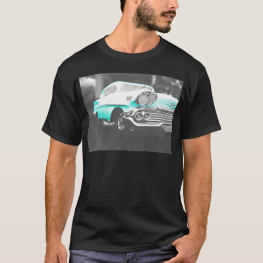 1958 chevy impala hellblau Klassiker Auto T-Shirt (Vorderseite)