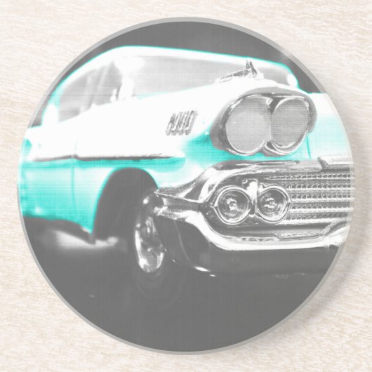 1958 chevy impala hellblau Klassiker Auto Untersetzer (Vorne)