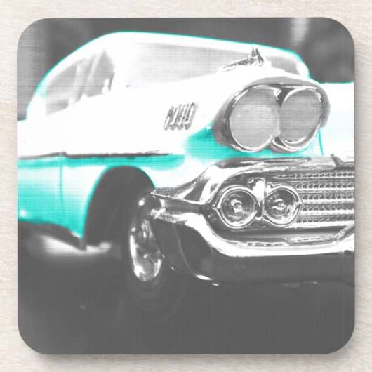 1958 chevy impala hellblau Klassiker Auto Untersetzer (Vorderseite)