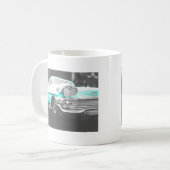 1958 Chevy Impala hellblauer Oldtimer Kaffeetasse (Vorderseite Links)