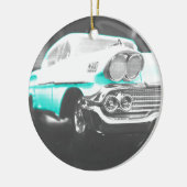 1958 Chevy Impala hellblauer Oldtimer Keramikornament (Links)