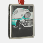 1958 Chevy Impala hellblauer Oldtimer Ornament Aus Metall (Rechts)