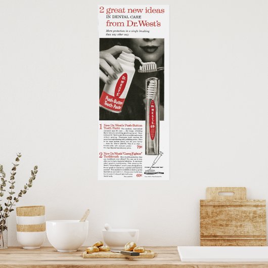 1958 Dr. West Zahnpasta Poster (Küche)