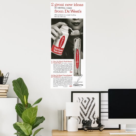 1958 Dr. West Zahnpasta Poster (Heimbüro)