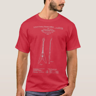 1958 Flying V Guitar Patent Shirt Musicians T-Shir