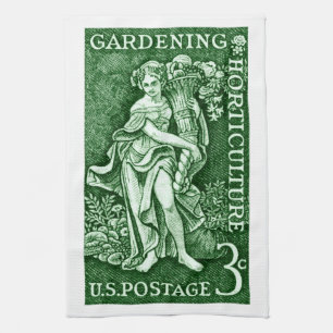1958 Gartenbau + Briefmarke Gartenbau Handtuch