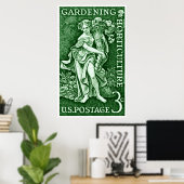 1958 Gartenbau + Briefmarke Gartenbau Poster (Heimbüro)