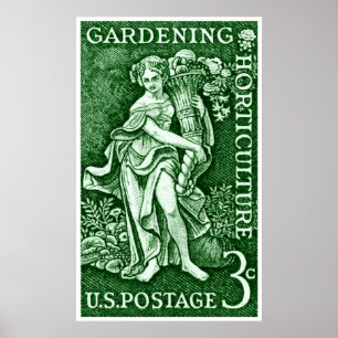 1958 Gartenbau + Briefmarke Gartenbau Poster