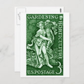 1958 Gartenbau + Briefmarke Gartenbau Postkarte (Vorne/Hinten)