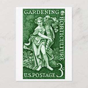 1958 Gartenbau + Briefmarke Gartenbau Postkarte
