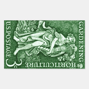 1958 Gartenbau + Briefmarke Gartenbau Rechteckiger Aufkleber