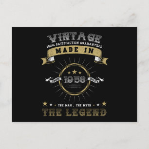 1958 Geboren Geburtstag Vintage Postkarte