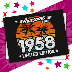 1958 Geboren Limitierte Retro-Auflage Awesome Seit Postkarte