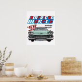 1958,Impala,Rockabilly,rusty car,distressed,Tailfi Poster (Küche)