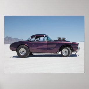 1958 Korvette Rennwagen auf den Salinen Poster