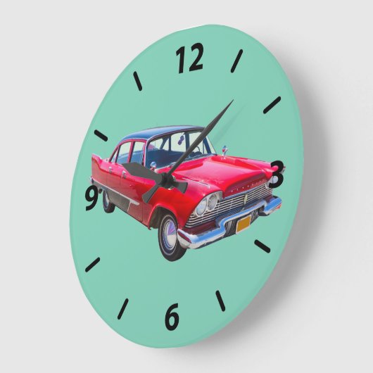 1958 Plymouth Savoy Classic Große Wanduhr (Winkel)