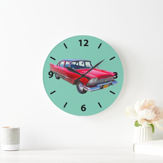 1958 Plymouth Savoy Classic Große Wanduhr (Zuhause)