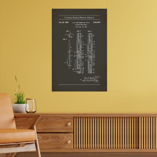 1958 US-Patent 2844902 - Füllfederpistole Poster (Wohnzimmer 2)