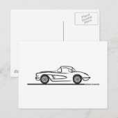 1959 1960 Chevrolet Corvette Hardtop Postkarte (Vorne/Hinten)