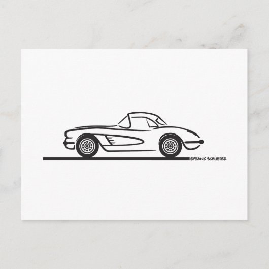 1959 1960 Chevrolet Corvette Hardtop Postkarte (Vorderseite)