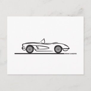 1959 1960 Chevrolet Corvette Postkarte