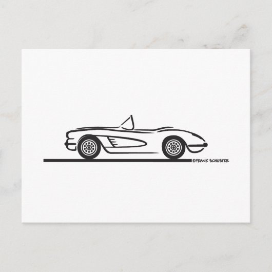 1959 1960 Chevrolet Corvette Postkarte (Vorderseite)