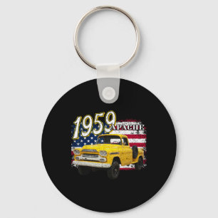 1959 59 Apache Truck 4. Juli Amerikaner Schlüsselanhänger