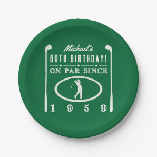 1959 60. Geburtstag für Golfer Pappteller