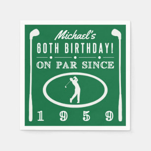 1959 60. Geburtstag für Golfer Serviette