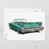 1959 Cadillac Aquamarin Car Postkarte (Vorne/Hinten)