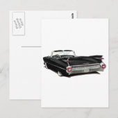 1959 Cadillac Black Car Postkarte (Vorne/Hinten)