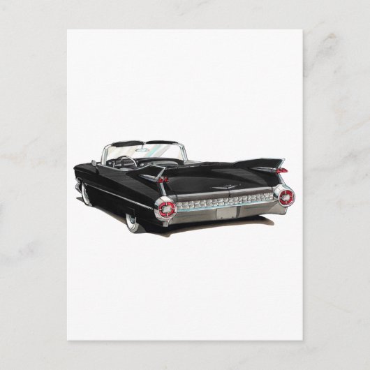 1959 Cadillac Black Car Postkarte (Vorderseite)