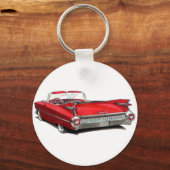 1959 Cadillac Red Car Schlüsselanhänger (Vorderseite)