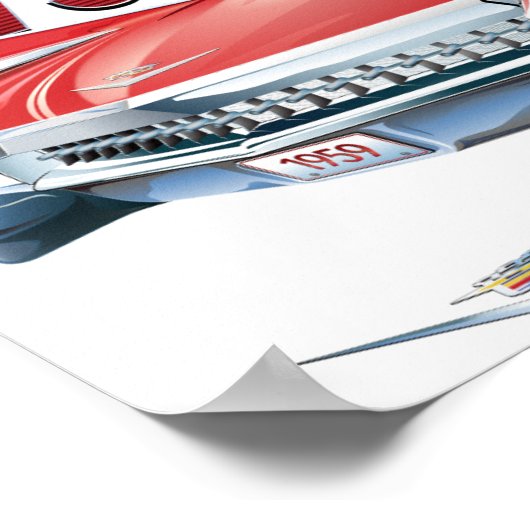 1959 Cadillac Vintag Poster (Ecke)