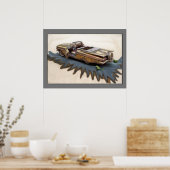 1959 Chevy Impala, Schrottplatz, Klassik Auto, Kun Poster (Küche)