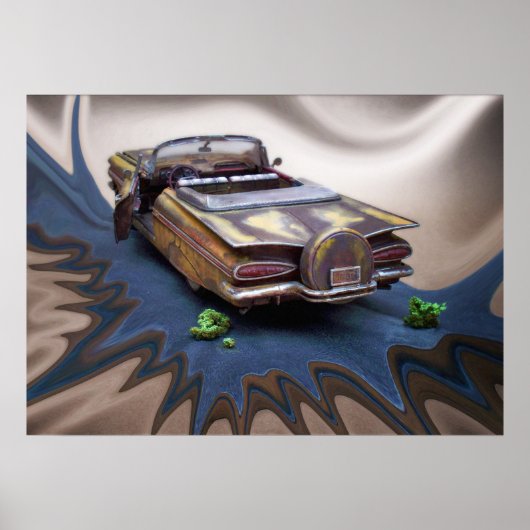 1959 Chevy Impala, Schrottplatz, Klassik Auto, Kun Poster (Vorne)
