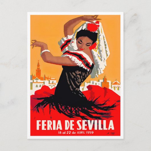 1959 Feria de Sevilla Postkarte (Vorderseite)
