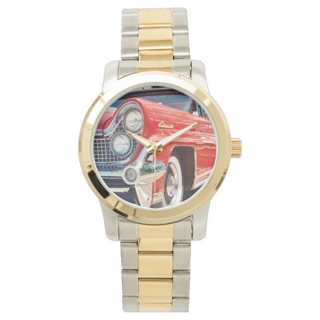 1959 Lincoln Zwei-Tone mit Gold und Silber Tone Armbanduhr (Vorderseite)