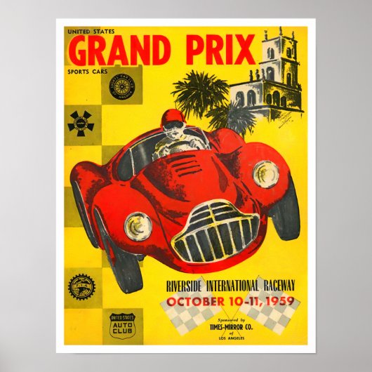 1959 Riverside Grand Prix Vintager Rennsport Poster (Vorne)