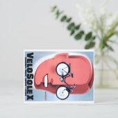 1959 Solex Powered Bicycle Advertising Poster Postkarte (Stehend Vorderseite)