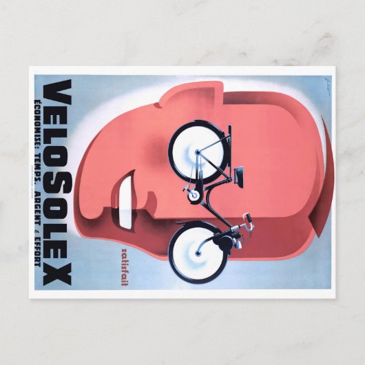 1959 Solex Powered Bicycle Advertising Poster Postkarte (Vorderseite)