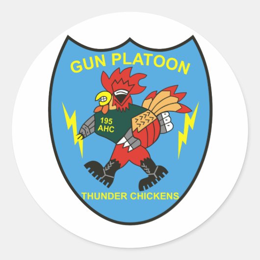 195. Assault Helicopter Co Runder Aufkleber (Vorderseite)