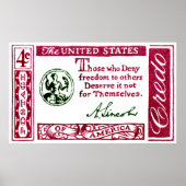 1960 Abraham Lincoln American Credo Poster (Vorne)