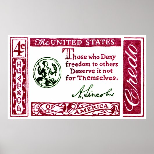1960 Abraham Lincoln American Credo Poster (Vorne)