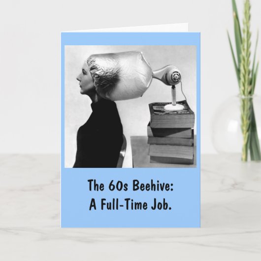 1960 Beauty Shop Grußkarte (blau) Karte (Vorderseite)