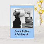 1960 Beauty Shop Grußkarte (blau) Karte (Gelbe Blume)