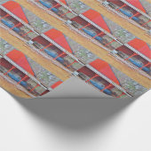 1960 BLAUE SADAND DEVILLE Antiker Wagen Geschenkpapier (Ecke)